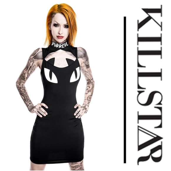 Killstar Dresses & Skirts - Purr Evil Bodycon Dress💀Goth/Punk/Skull/Cat💀